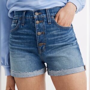 Madewell Blue Jean Shorts with Button Fly